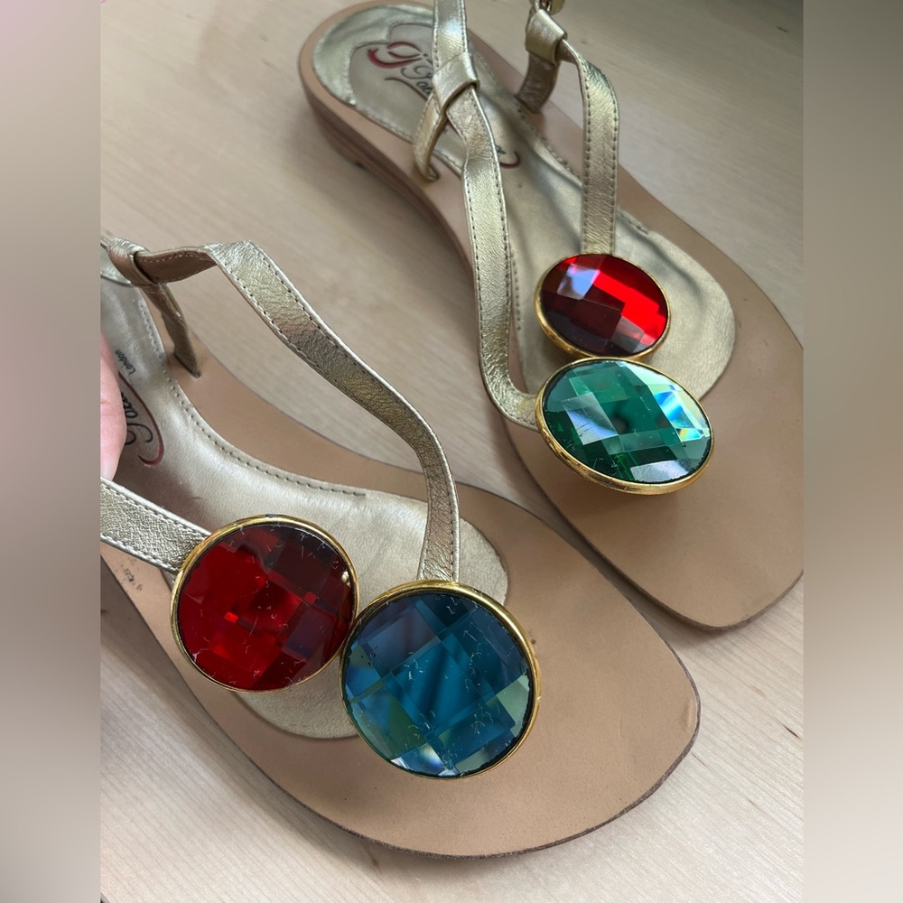 Gold strappy sandals